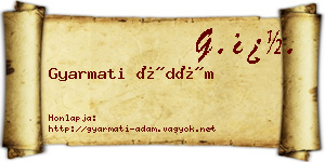 Gyarmati Ádám névjegykártya